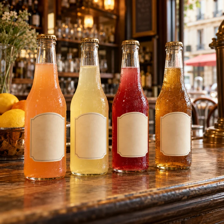 Sélection de bouteilles de softs fruités